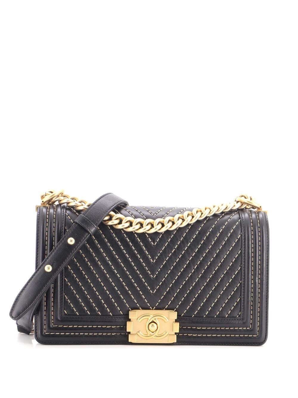 Chanel Boy Flap Bag Chevron Calfskin #370916C43B